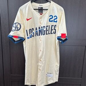 Clayton Kershaw Los Angeles Dodgers Nike City Connect Elite Jersey - Cream